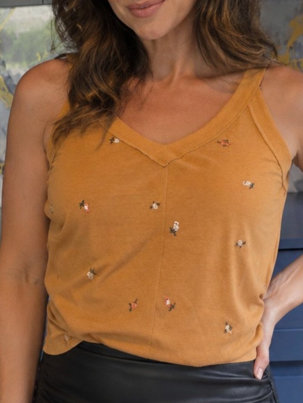 Coco + Jaimeson Embroidered Swing Tank (NWT)